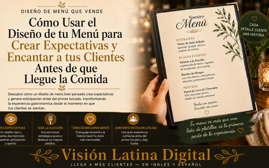 Cómo Usar el Diseño de tu Menú para Crear Expectativas y Deleitar a tus Clientes Antes de que Llegue la Comida